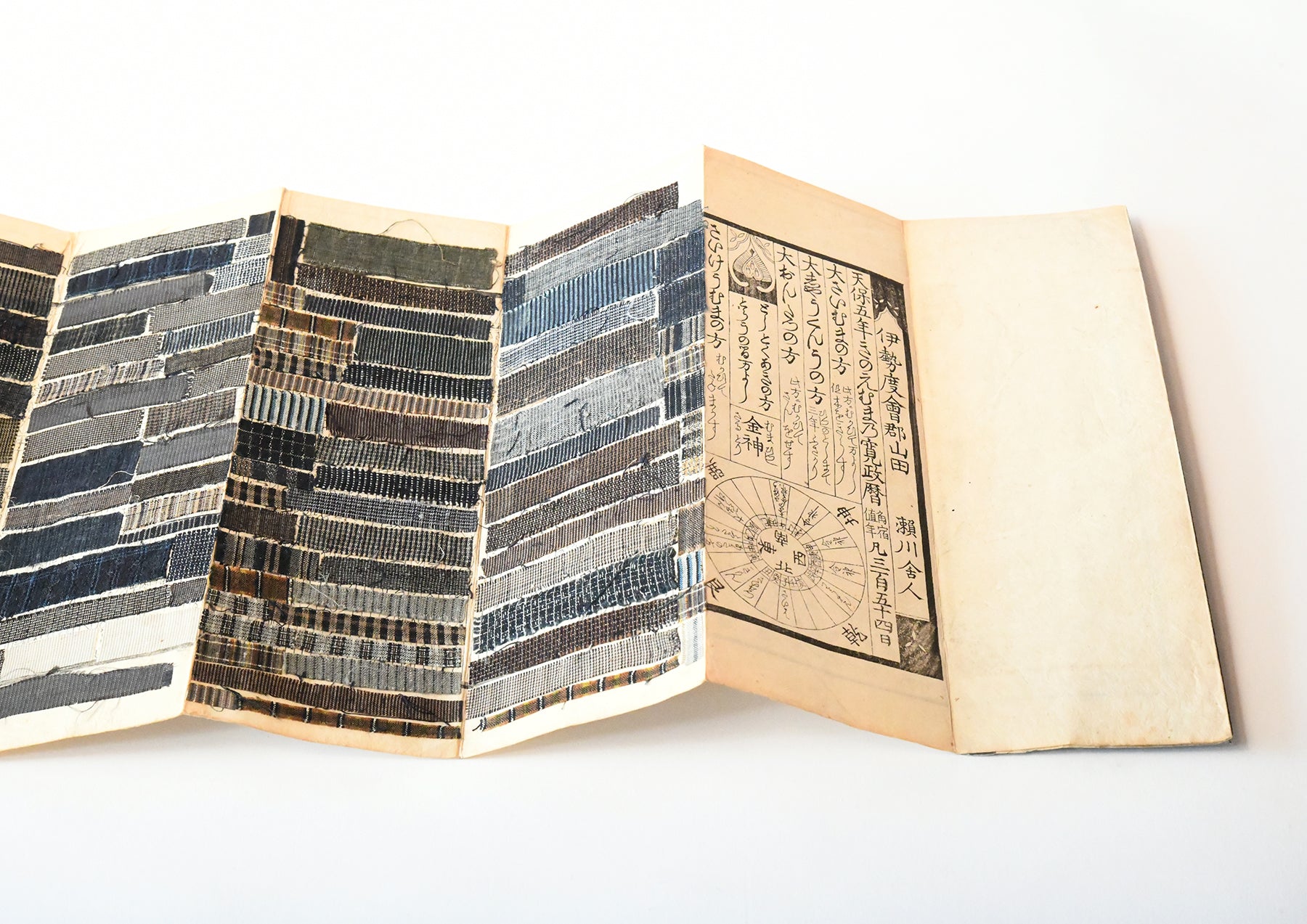 伊勢暦に貼り付けた縞帳 – FRAGILE BOOKS